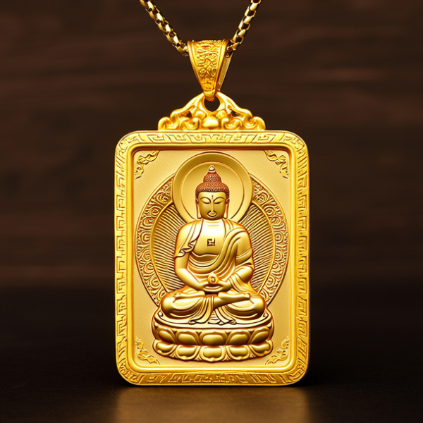 黄金佛像吊坠图