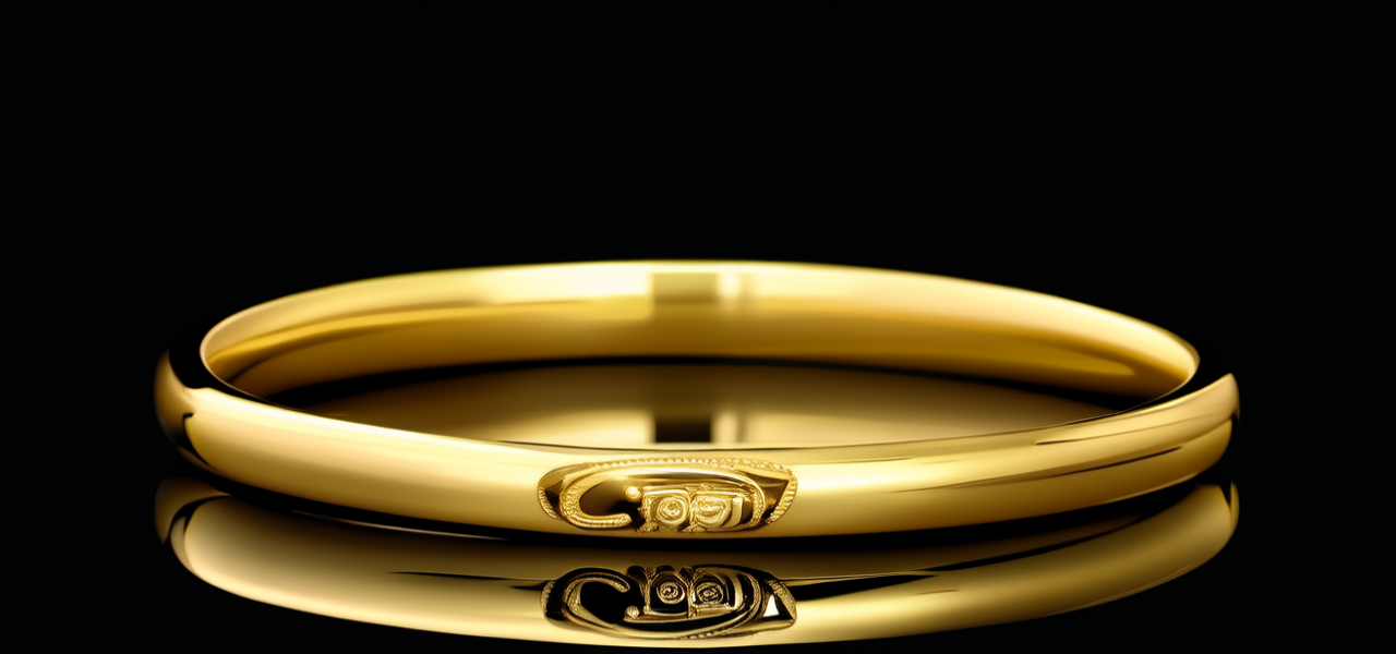 扁的黄金手镯图片