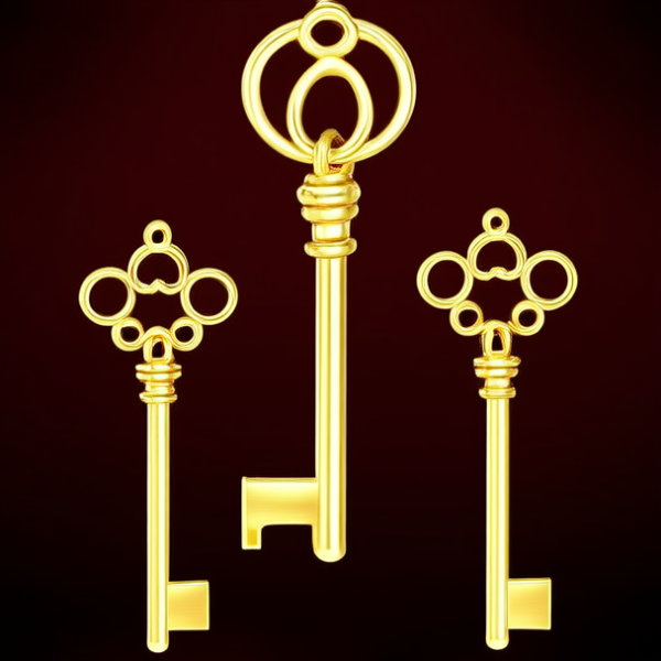黄金钥匙吊坠图片