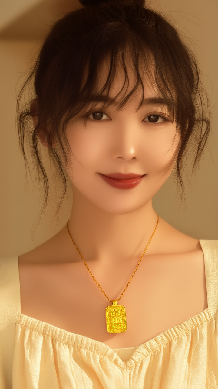 女士黄金吊坠图片