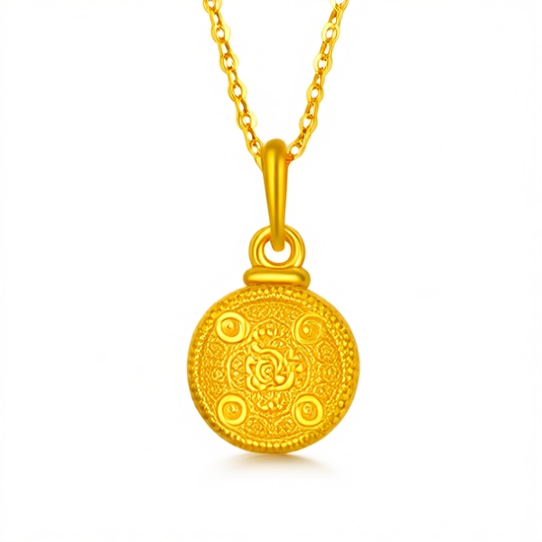 水波纹金项链图片