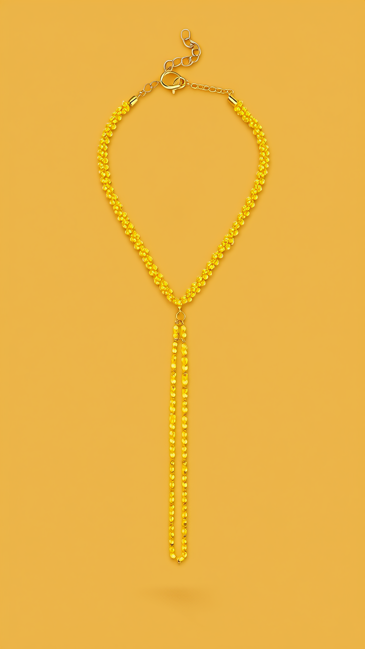 黄金圆珠项链图片