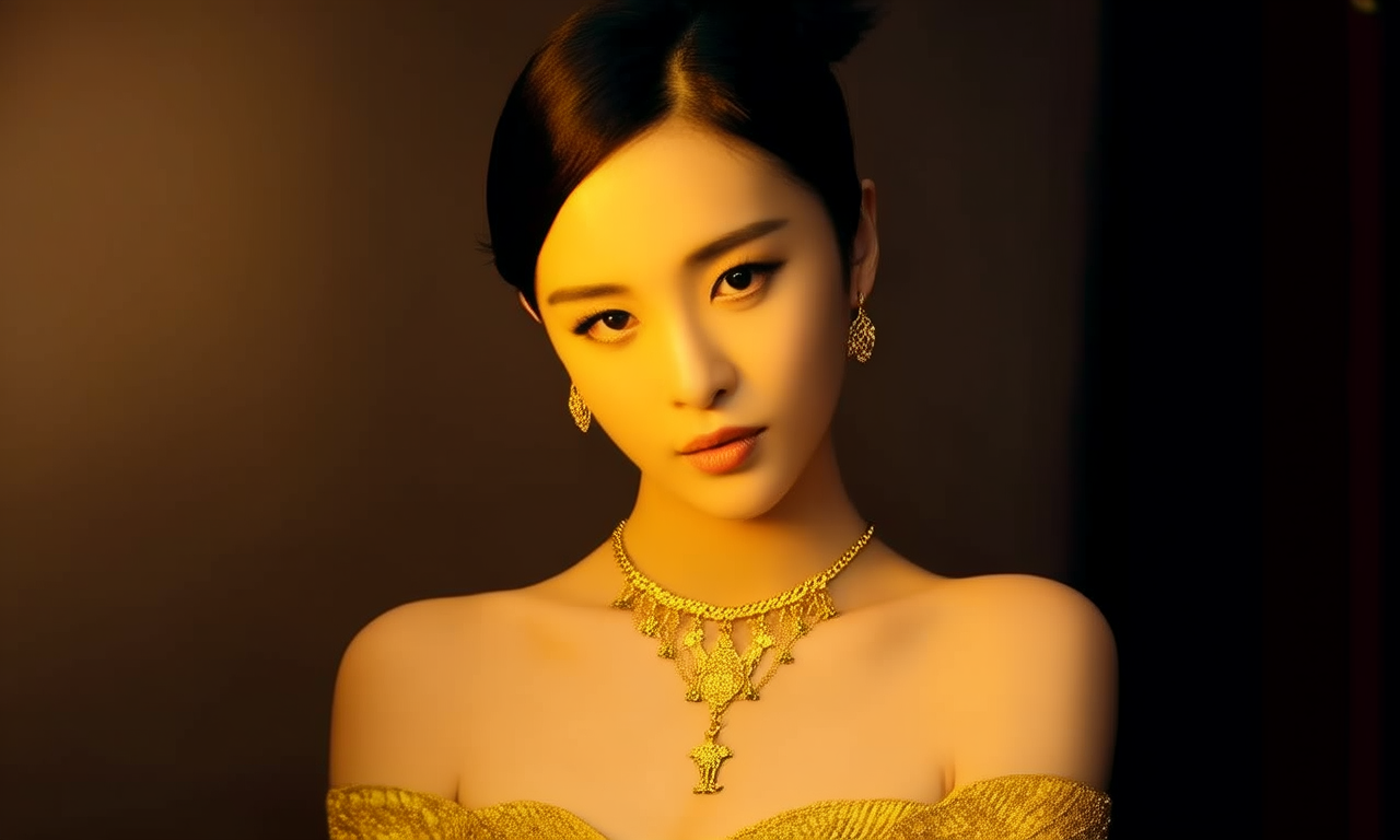 黄金女士项链图片