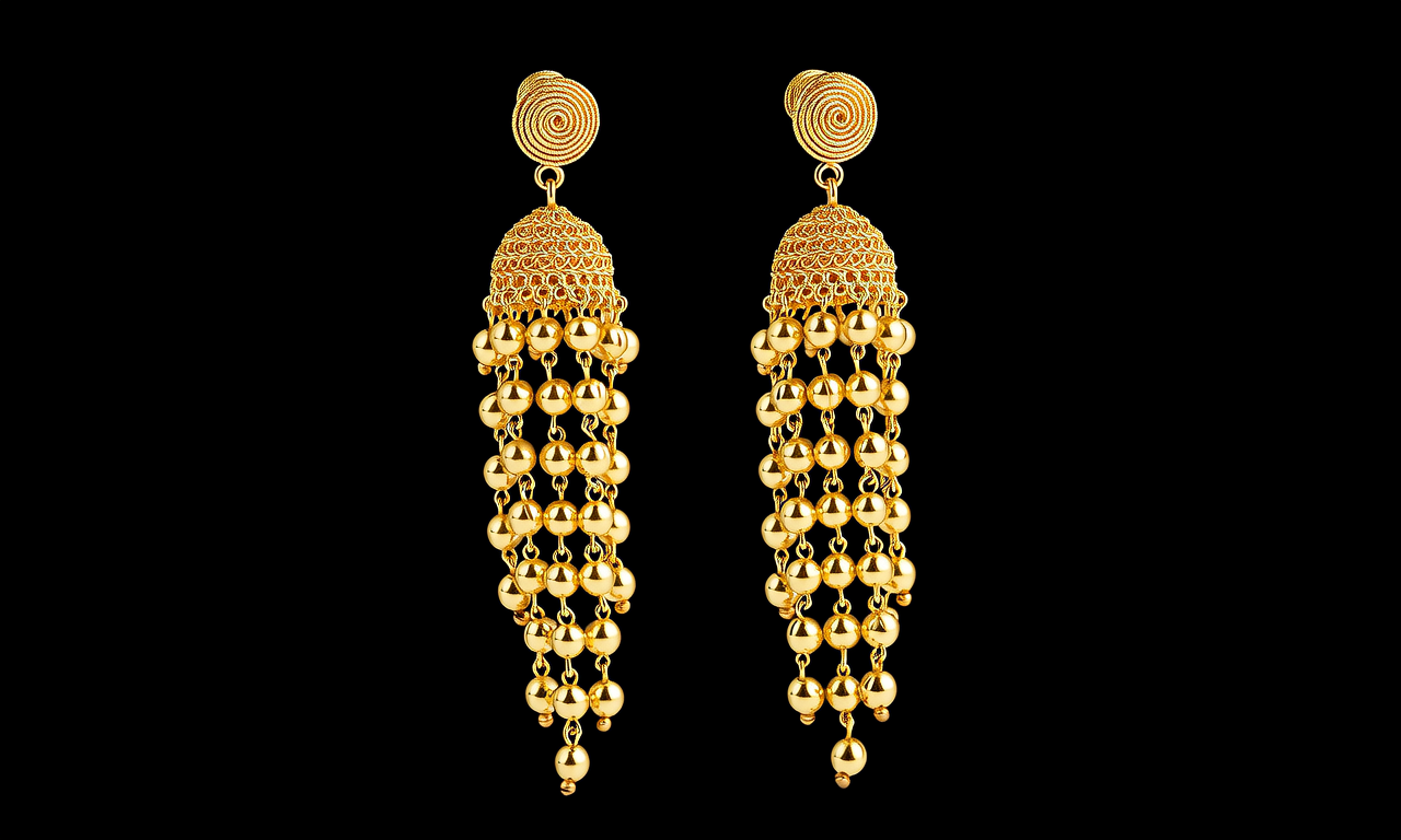 梦金园黄金耳环图片