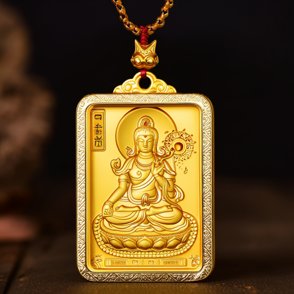 大日如来黄金吊坠图片